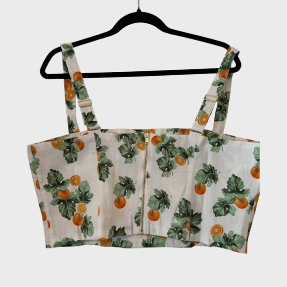 WeWoreWhat Straight Neck Corset Crop Top Orange Women's Size XL. NWT - Picture 4 of 11